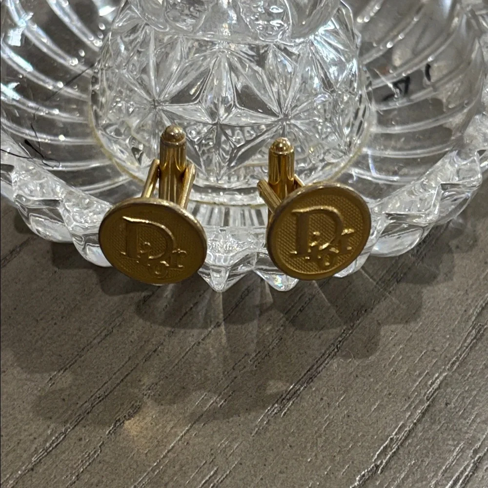 Vintage Christian Dior Gold-tone Cufflinks